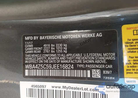 2018 BMW 440I z USA, uszkodzony, nr VIN WBA4Z5C59JEE16824